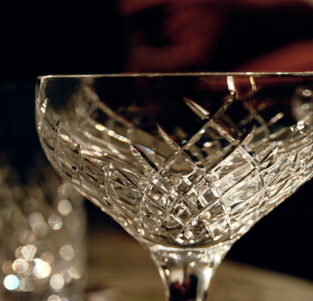 Barwell Cut Crystal Champagne Coupe, Set of Four