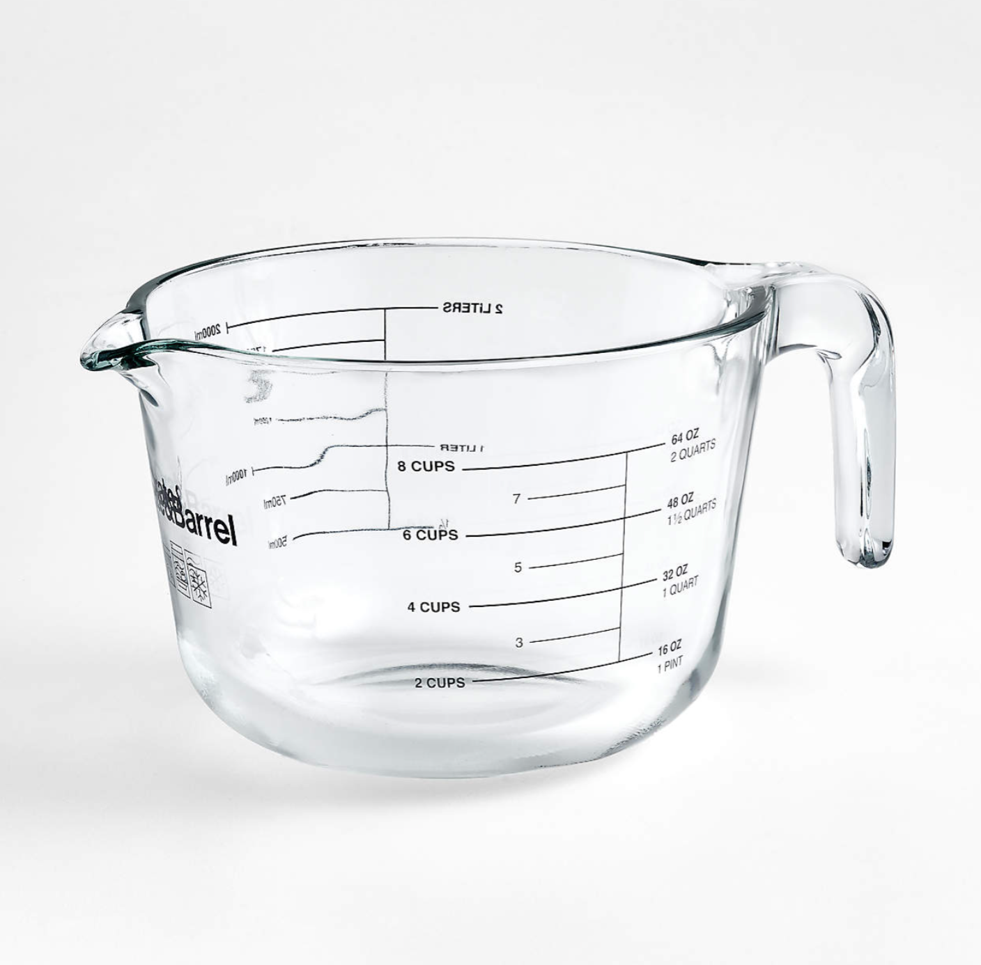 Crate & Barrel 8-Cup Glass Measuring Cup
