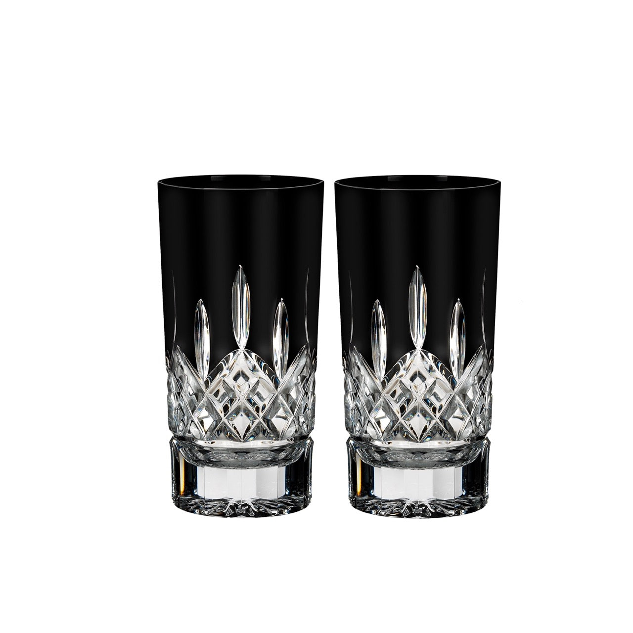 Lismore Black Hiball 12 oz, Set of 2