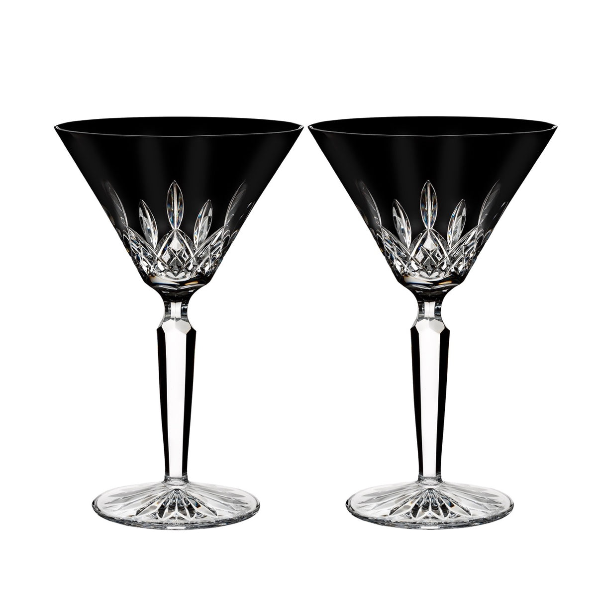 Lismore Black Martini 8 oz, Set of 2