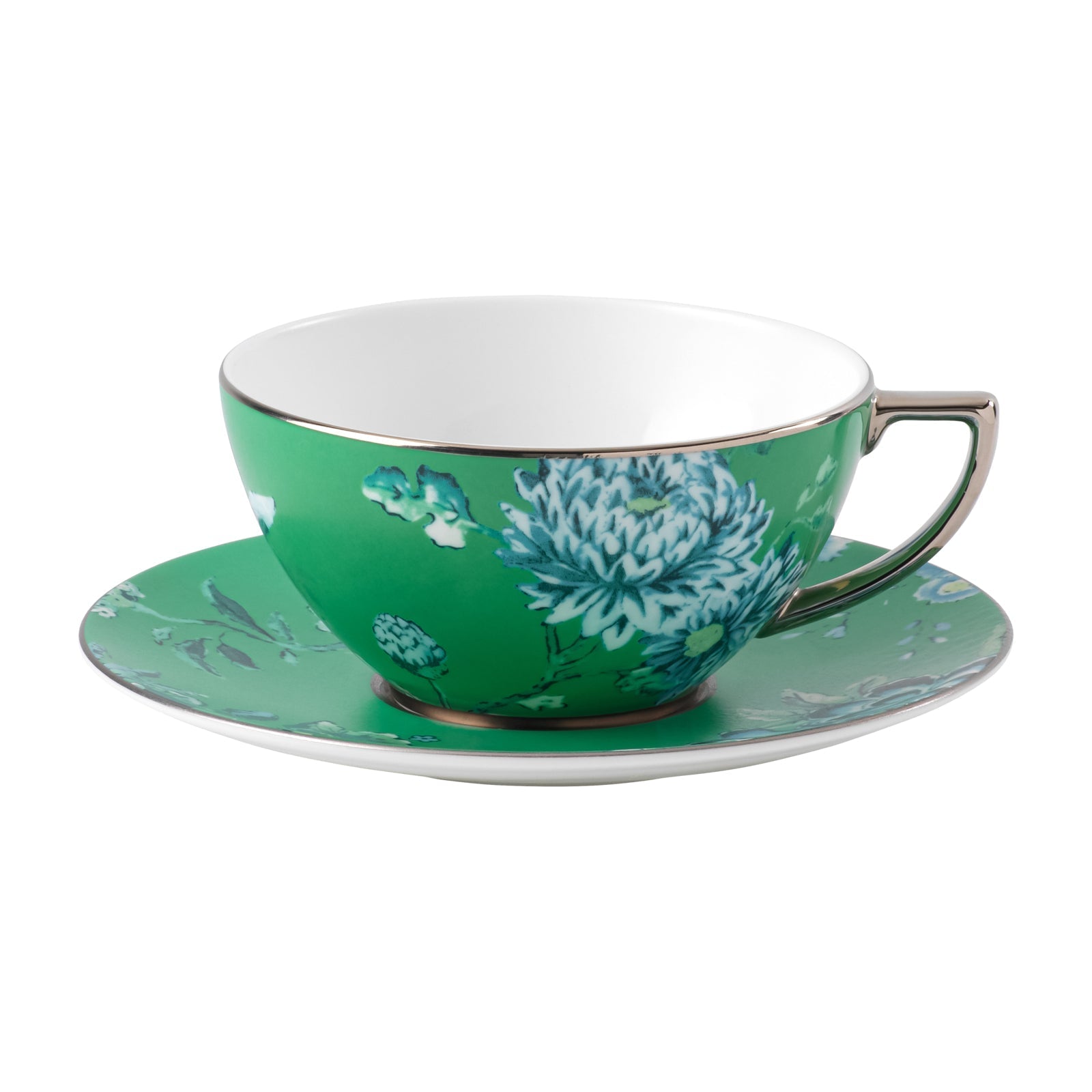 Chinoiserie Green Teacup & Saucer Set