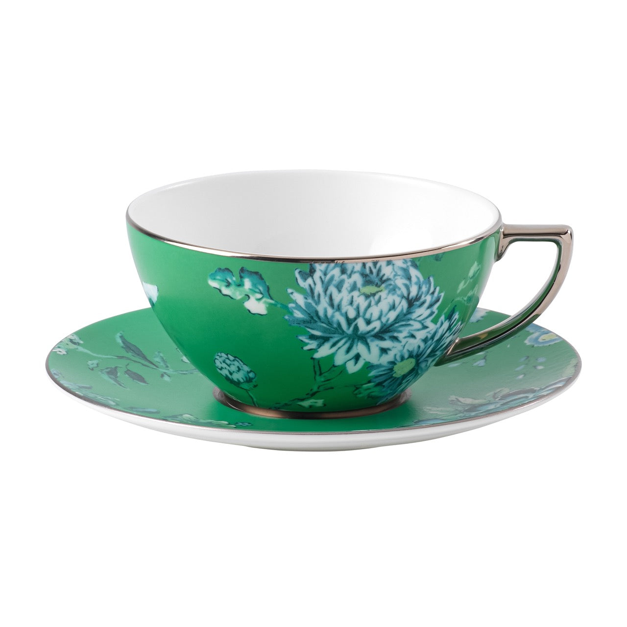 Chinosserie Green Teacup & Saucer