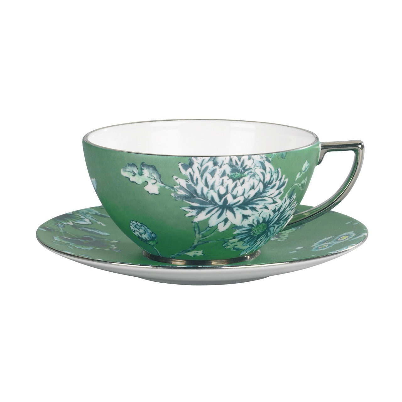 Chinosserie Green Teacup & Saucer