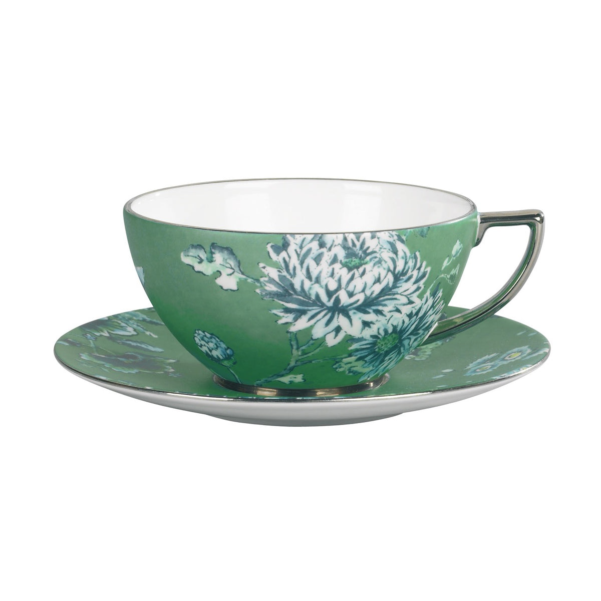 Chinosserie Green Teacup & Saucer