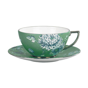 Chinosserie Green Teacup & Saucer