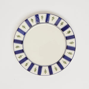 Hand Painted Blue and Green Louisa Dessert Plates, Set of 4