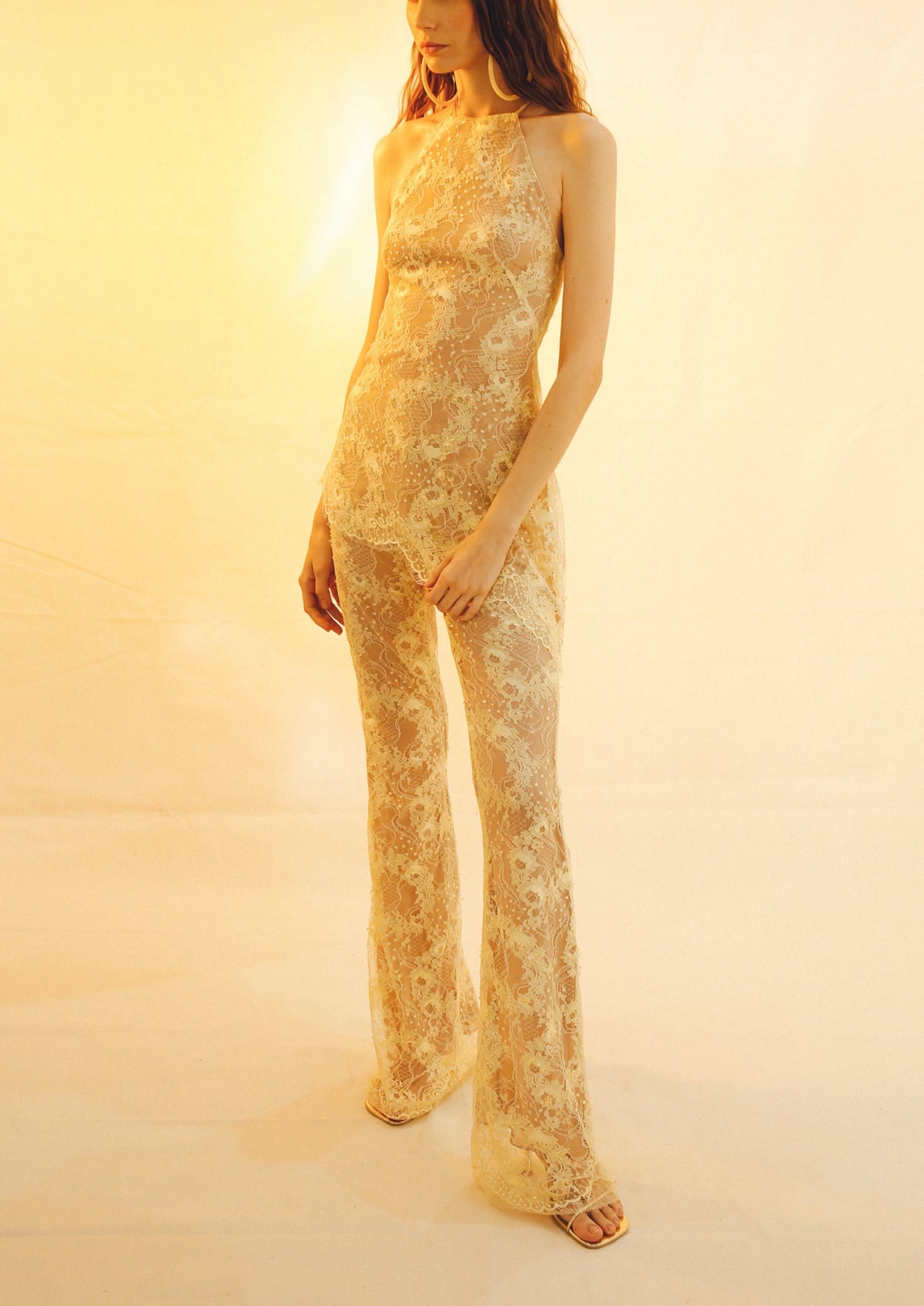 Gracia Lace Pants in Yellow