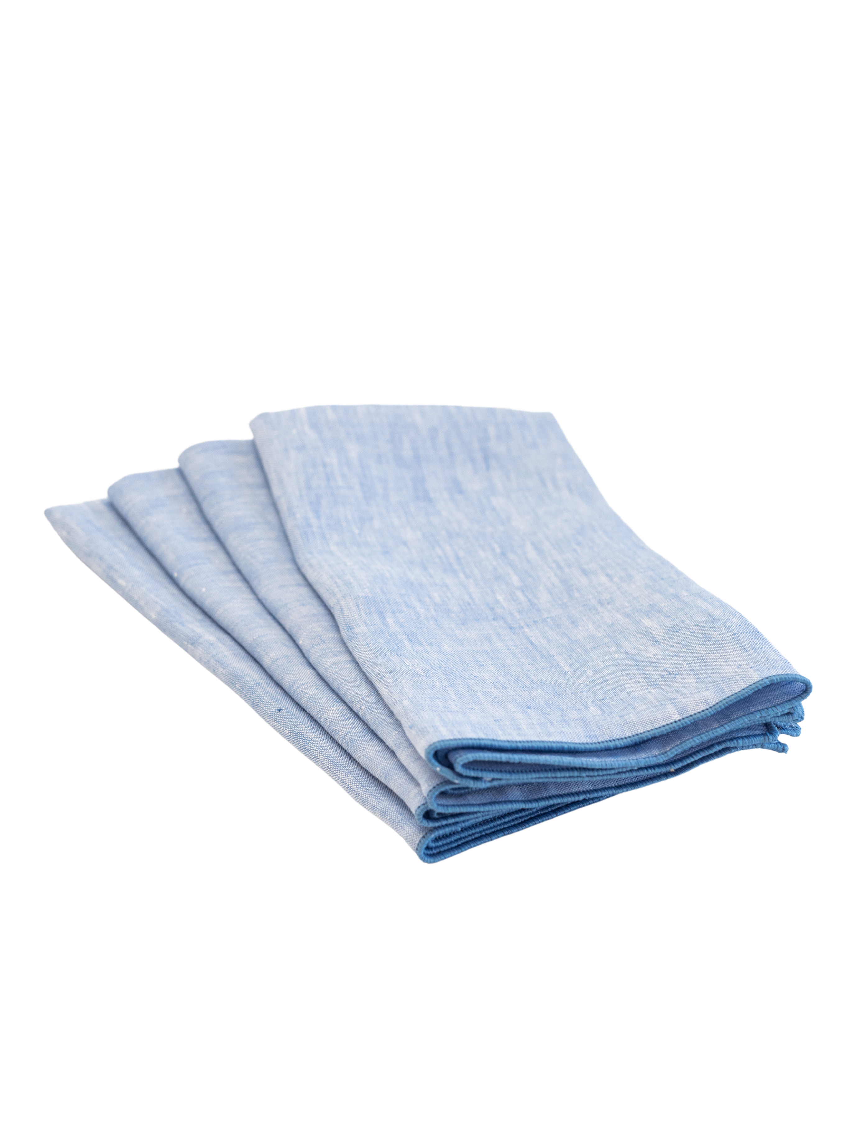 Campbell Blue Chambray Napkin Set - Thumbnail 4