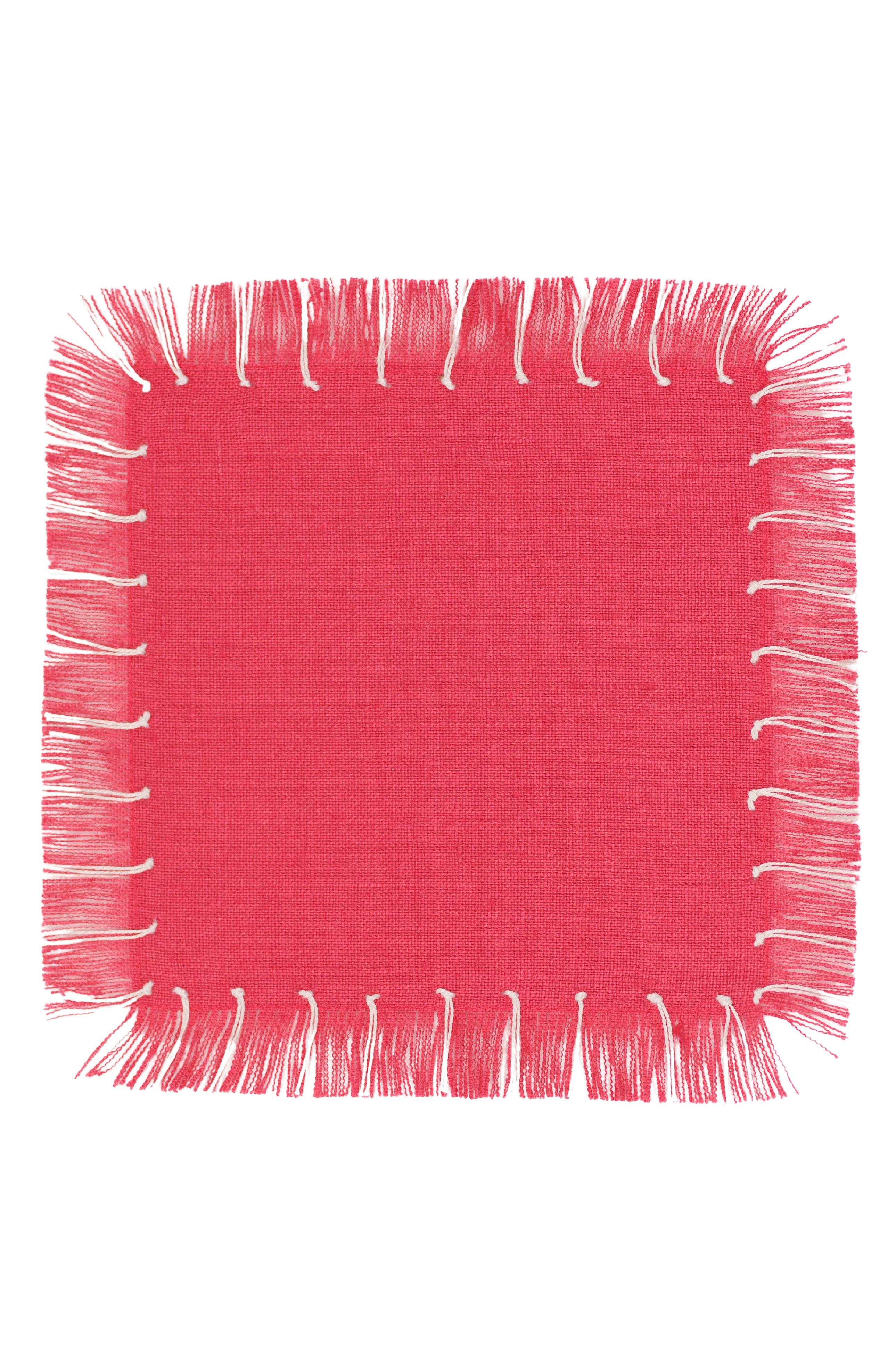 Hand Knotted Fringe Cocktail Napkin, Set of 6