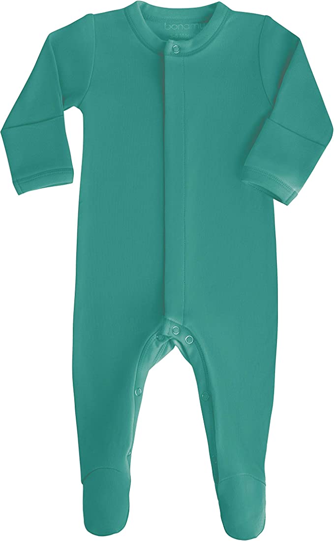 bonamy Baby Boy Girl Organic Cotton Footed Sleeper with Mittens-Sleep n Play