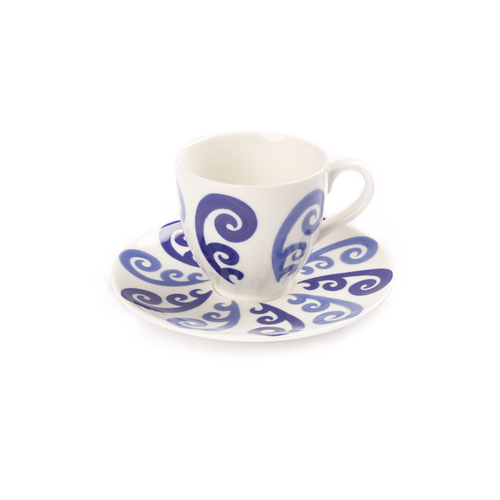 Athenee Two Tone Blue Peacock Coffee or Tea Cup