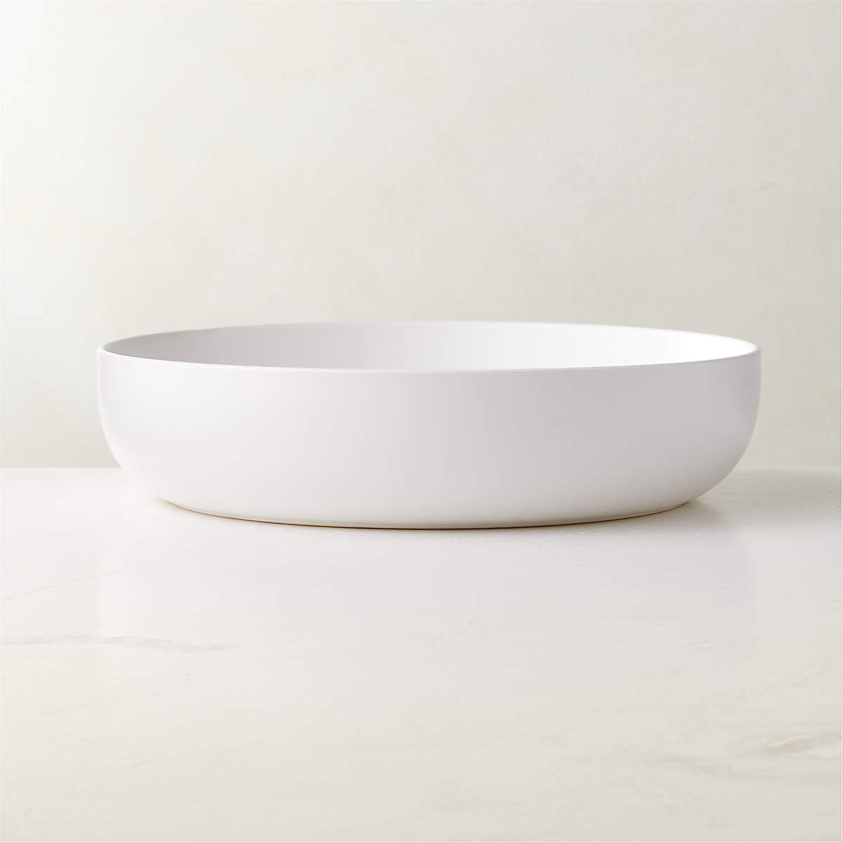 Crisp Matte White Serving Bowl Large