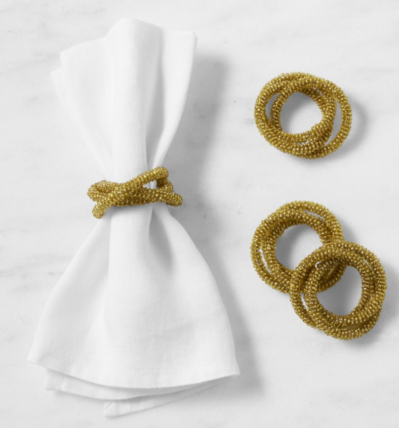 Beaded Napkin Rings, Set of 4