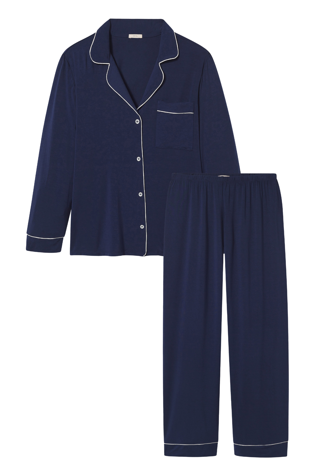 Gisele Long PJ Set in Navy/Ivory