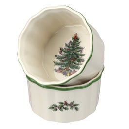 Christmas Tree Set of 2 Scalloped Ramekins