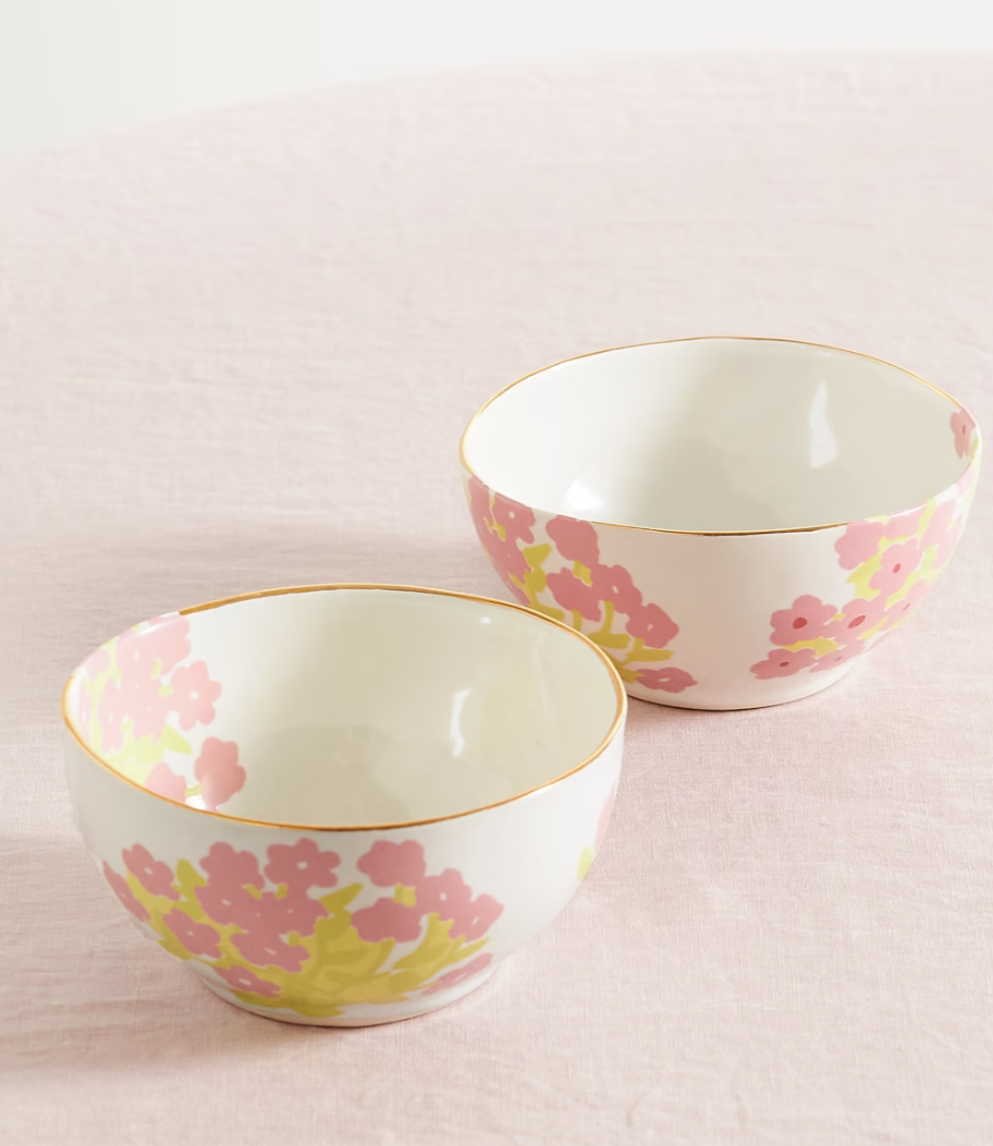 Bernadette - Set of two 13cm small gold-plated ceramic bowls