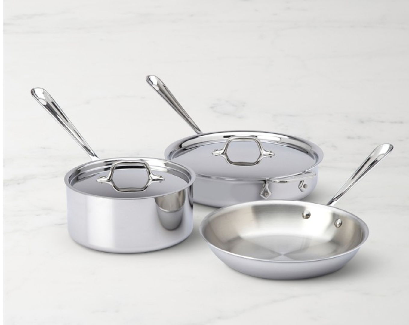 All-Clad d3 Tri-Ply Stainless-Steel 5-Piece Cookware Set