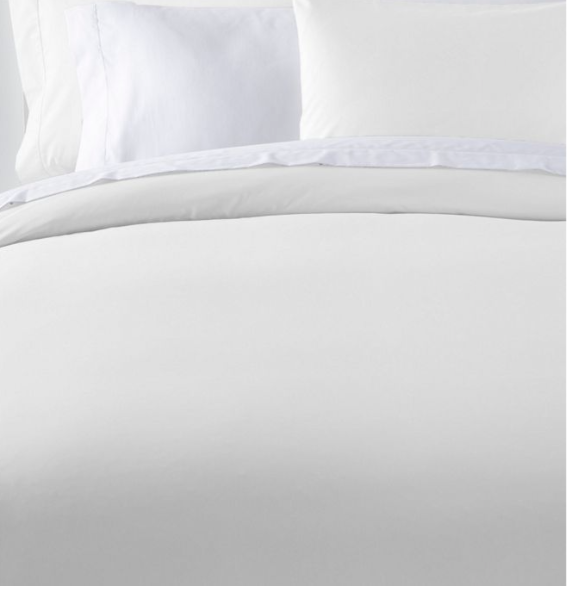 280-Thread-Count Pima Cotton Percale Comforter Cover, King Size, White