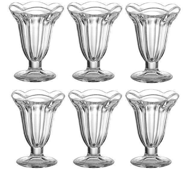 6 Pack Glass Tulip Sundae Cups