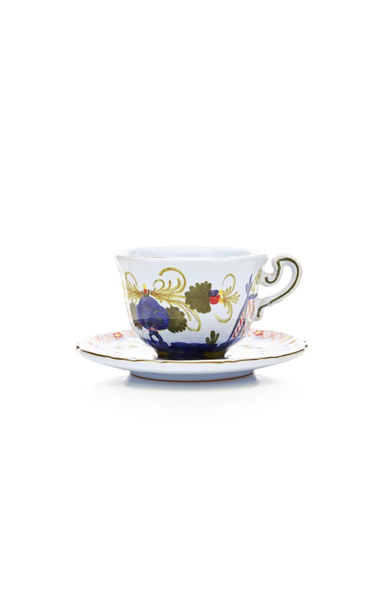 Set-Of-Four Carnation Coffee Cups and Saucers
