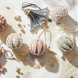 Multi Pearl Ball Ornament in Cream