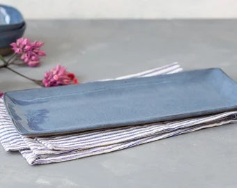 Blue Rustic Rectangle Serving Dish