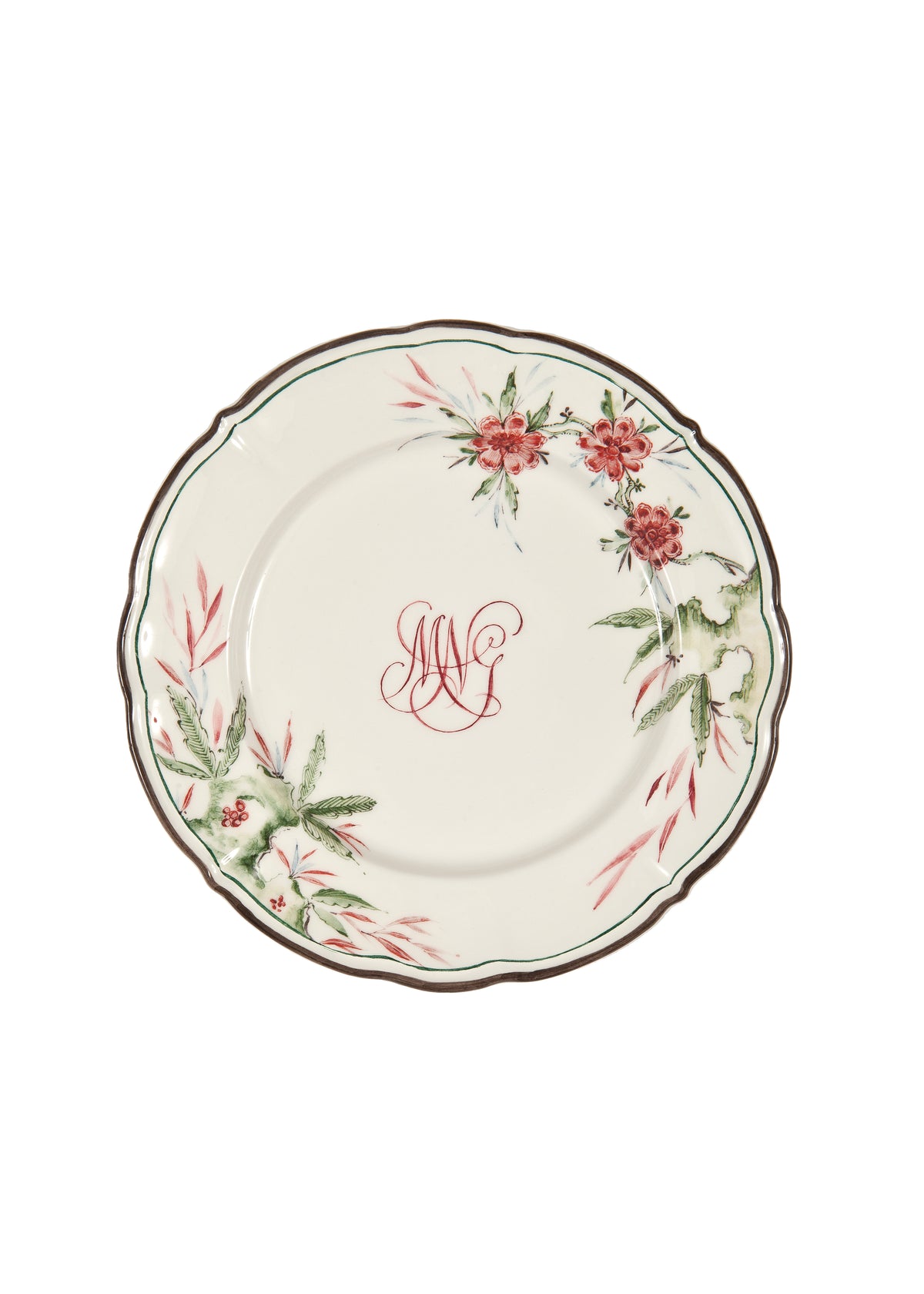 Bespoke Chinoiserie Monogram Dessert Plate