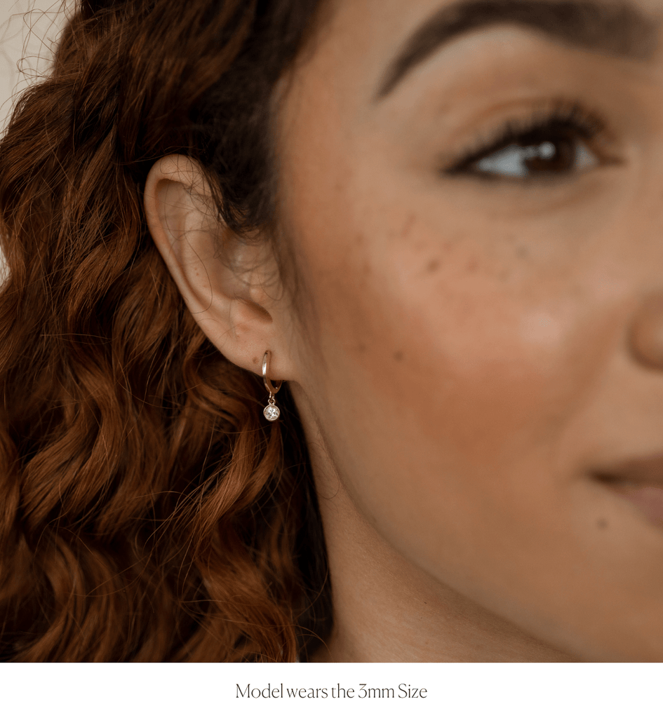 Diamond Drop Earrings - Pair Size 3mm | WWAKE