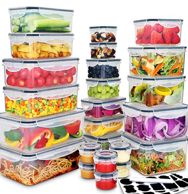 48 PCS Larger Food Storage Containers