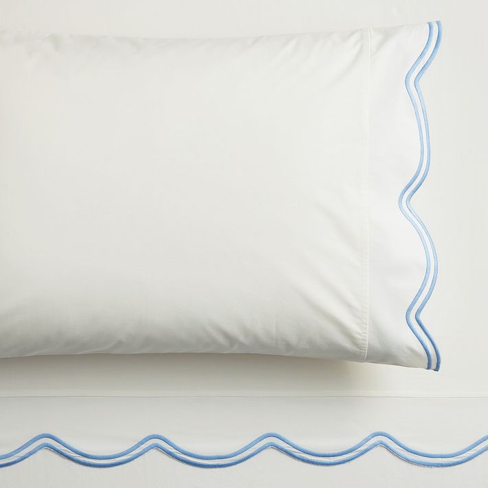 Blue Scallop Sheet Set
