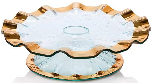 Annieglass Ruffle Cake Plate