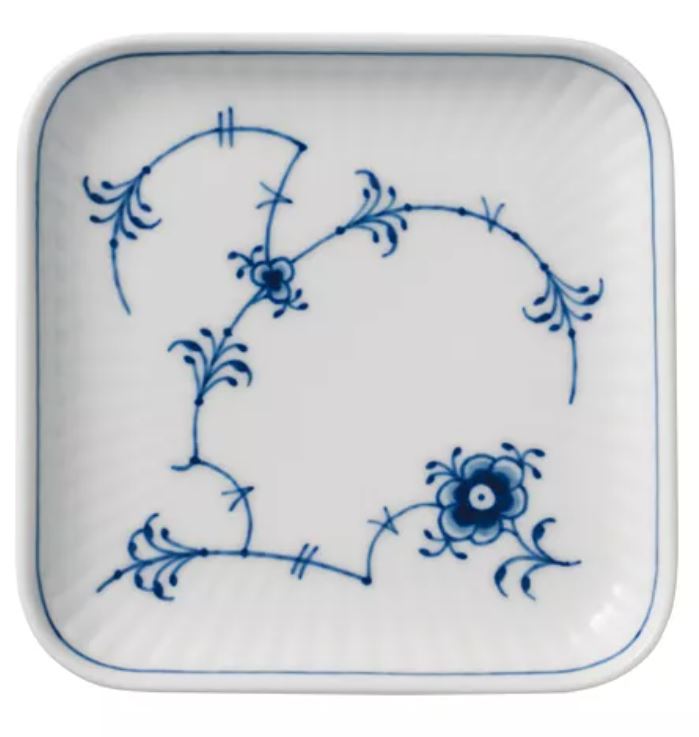 Blue Fluted Plain Small Square Plate