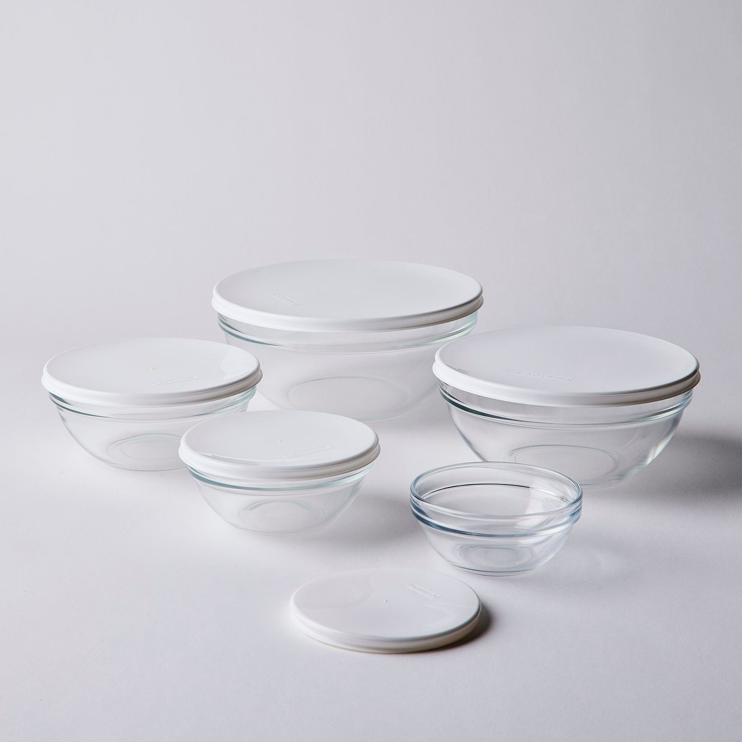 5-Piece Stackable Glass Bowl Set with Lids