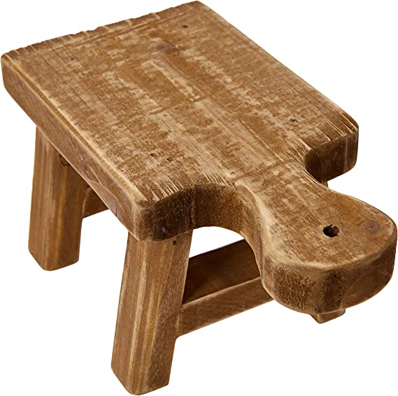 Creative Co-Op Rectangle Wood Pedestal with Handle, Small, Brown