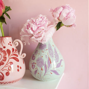 Drop it Like it's Hot Vase in Lilac & Mint Floral