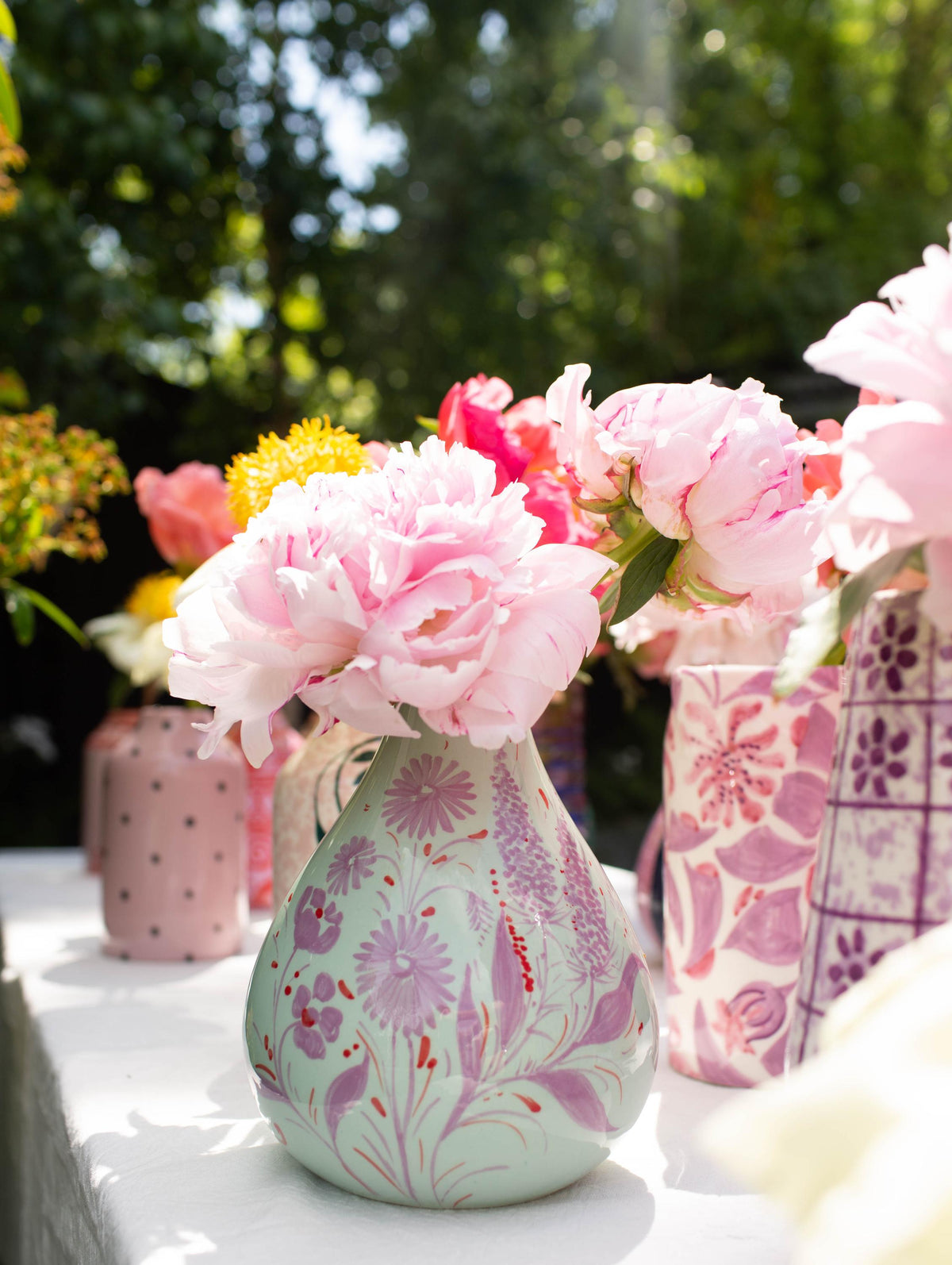 Drop it Like it's Hot Vase in Lilac & Mint Floral