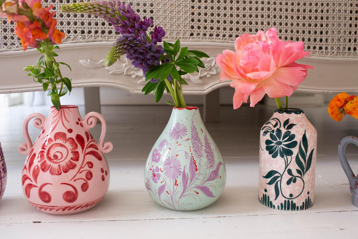 Drop it Like it's Hot Vase in Lilac & Mint Floral