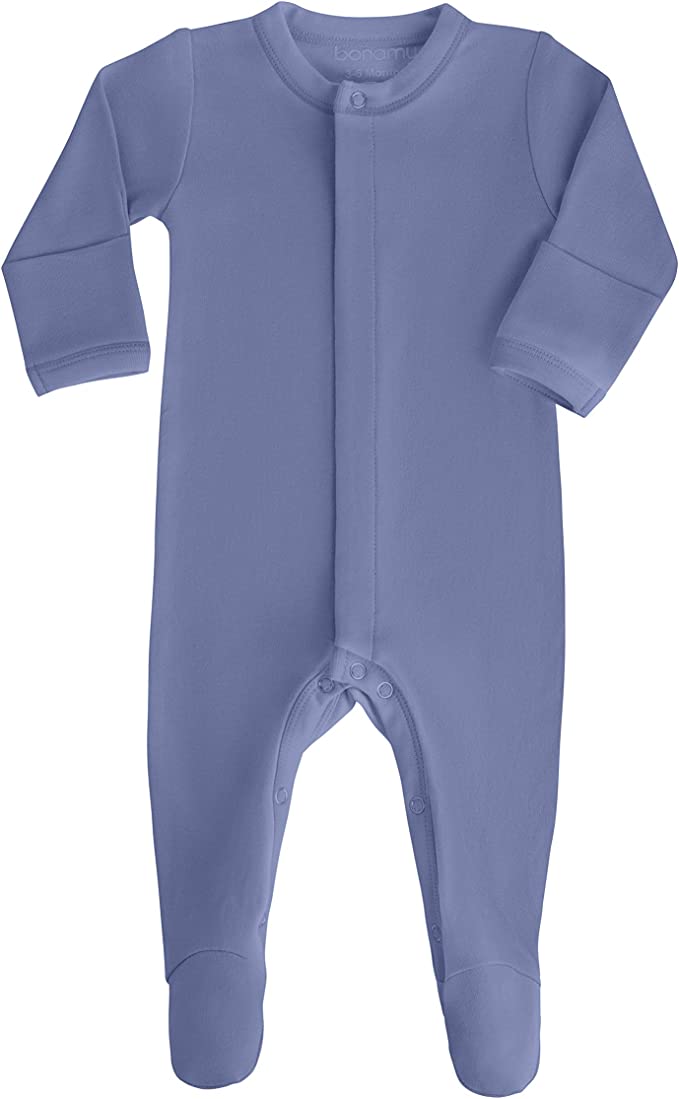 Bonamy Baby Boy Girl Organic Cotton Footed Sleeper with Mittens-Sleep n Play