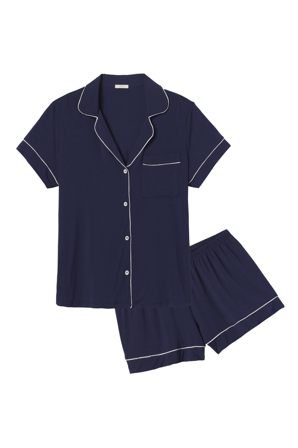 Gisele Relaxed Short PJ Set in Navy/Ivory