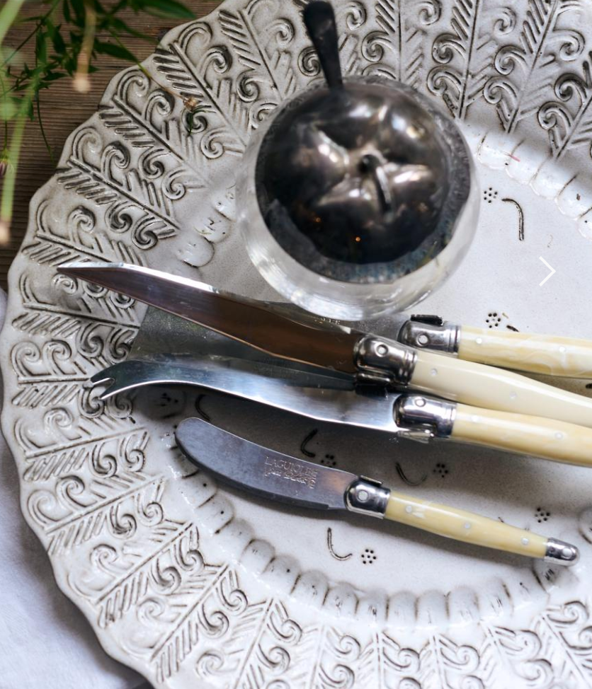 Antique White Round Platter