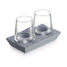 Alpine Whiskey set of 2 with Soapstone Base