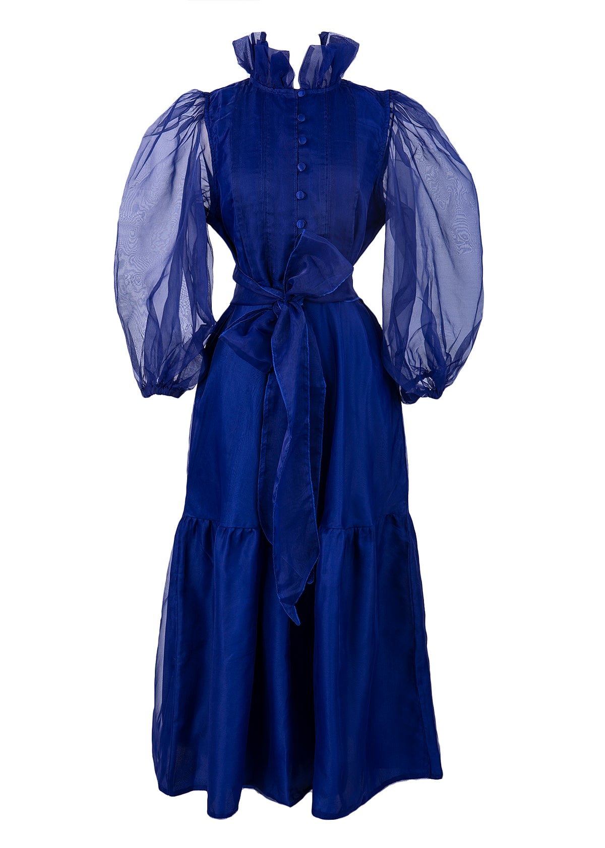 Athenee Dress in Majorelle Blue Silk Organza | Over The Moon