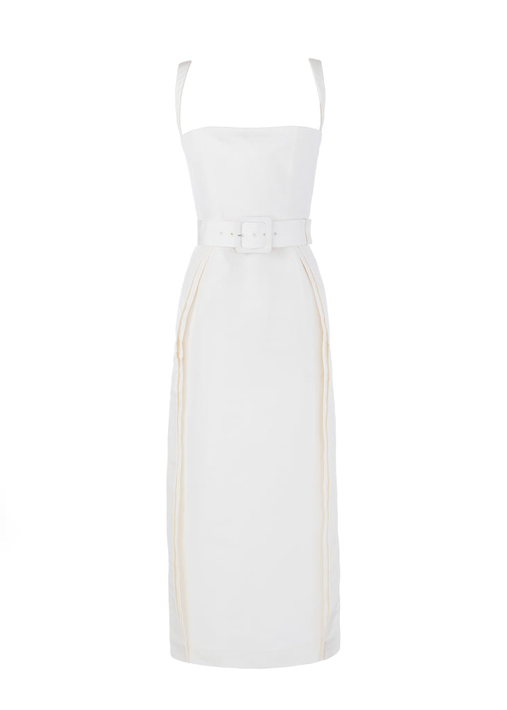 Beatrice Dress in Pearl White | Over The Moon