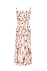 Devon Shirred Dress in Light Pink Cotton Poplin