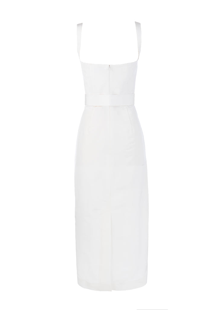 Beatrice Dress in Pearl White | Over The Moon