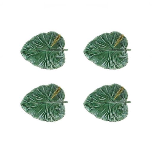 Countryside Leaves Mulberry Leaf with Grasshopper, Set of 4