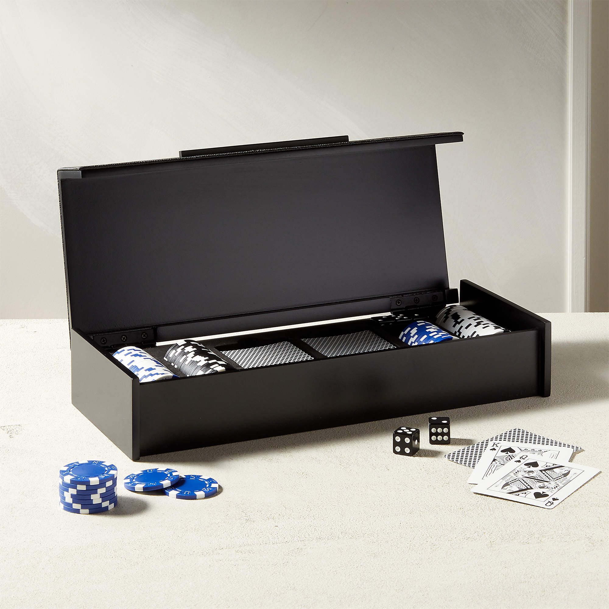 Black Shagreen Poker Set