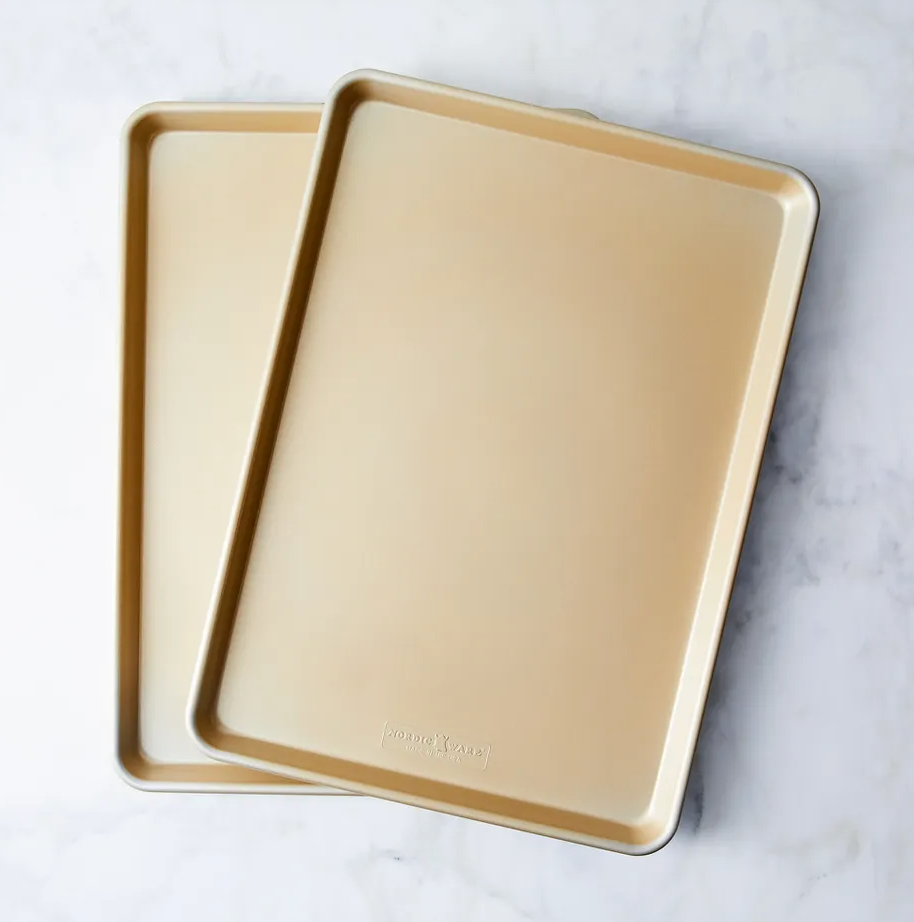 2 Nordic Ware Gold Nonstick Baking Sheet Sets