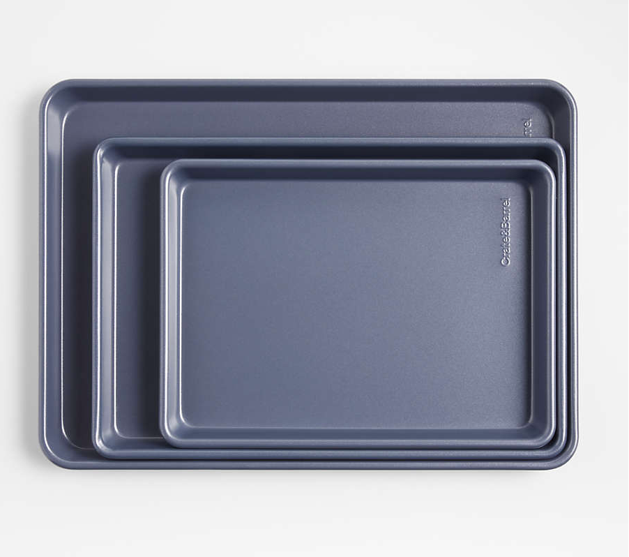 Crate & Barrel Slate Blue Baking Sheets, Set of 3