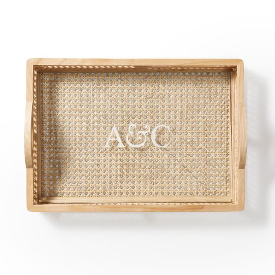 Cane and Ash Wood Tray (no personalization)